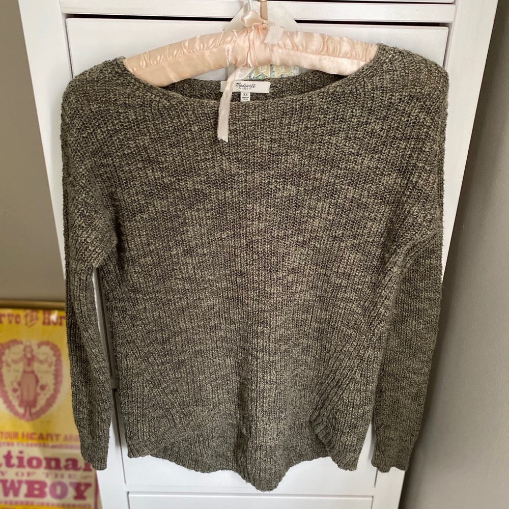 Madewell Leftbank Marled Green Sweater